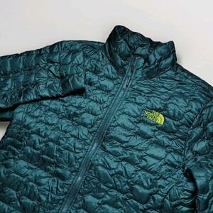 The North Face ThermoBall Puffer Jacket Men Medium Lightweight Ski Sweater Green